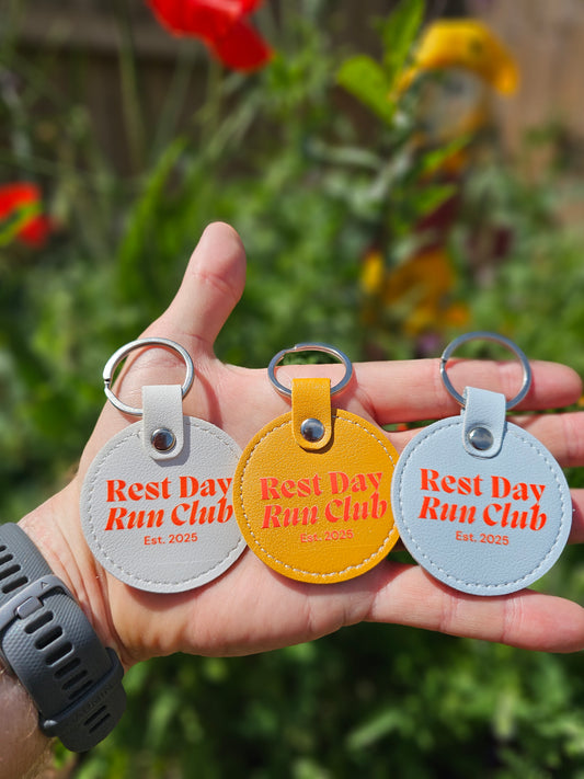 Rest Day Run Club Keyring – Est. 2025