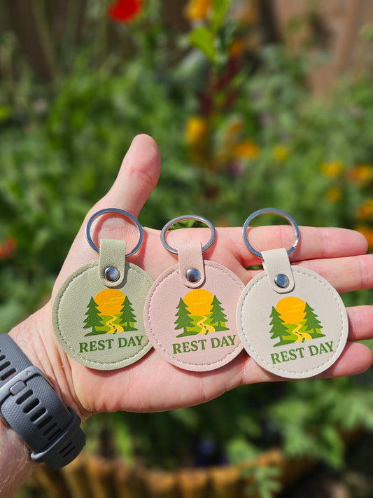 Rest Day Leather Keyring – Everyday Reminder