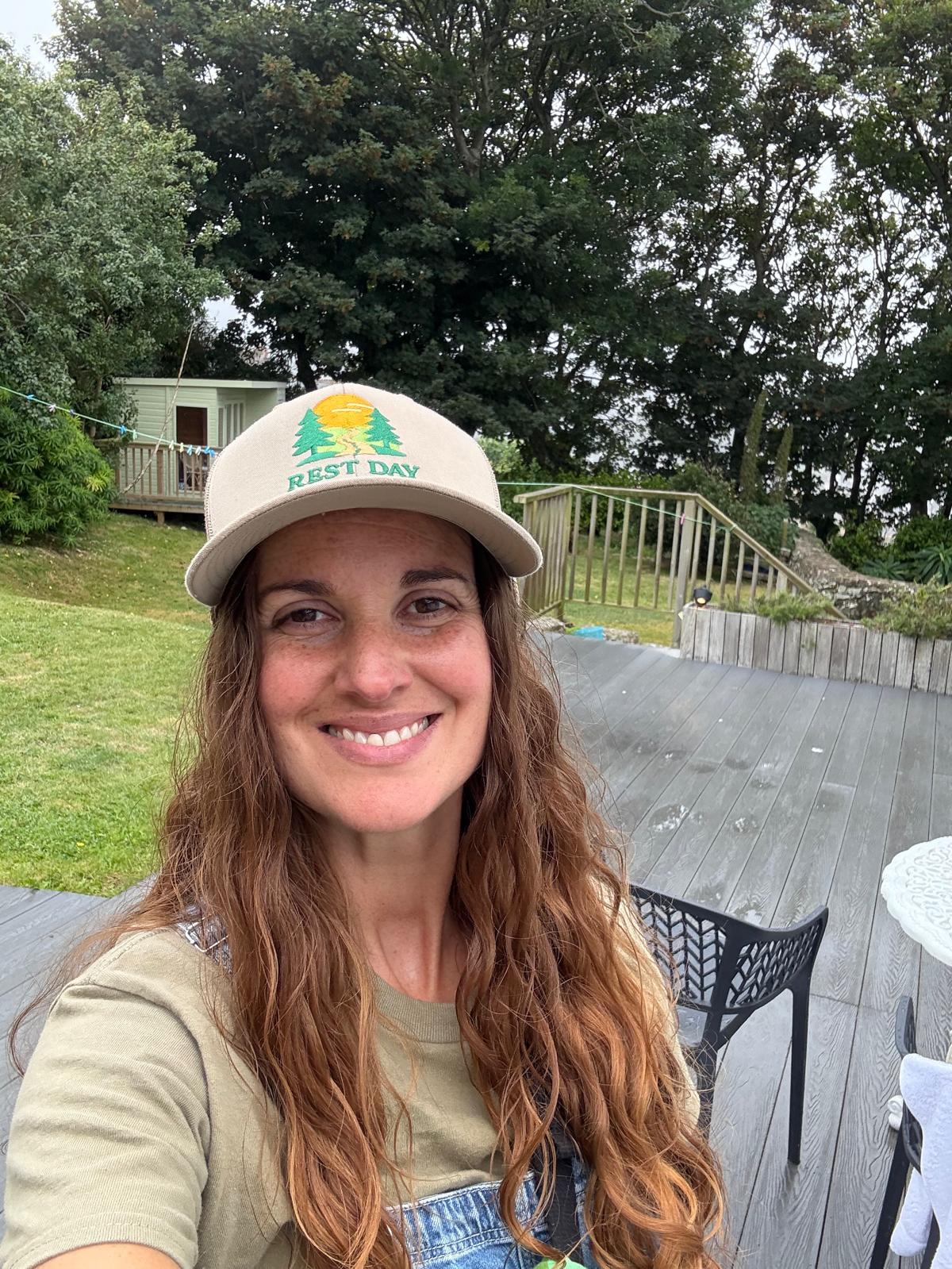 Rest Day Logo Trucker Hat – Khaki (Premium Edition)
