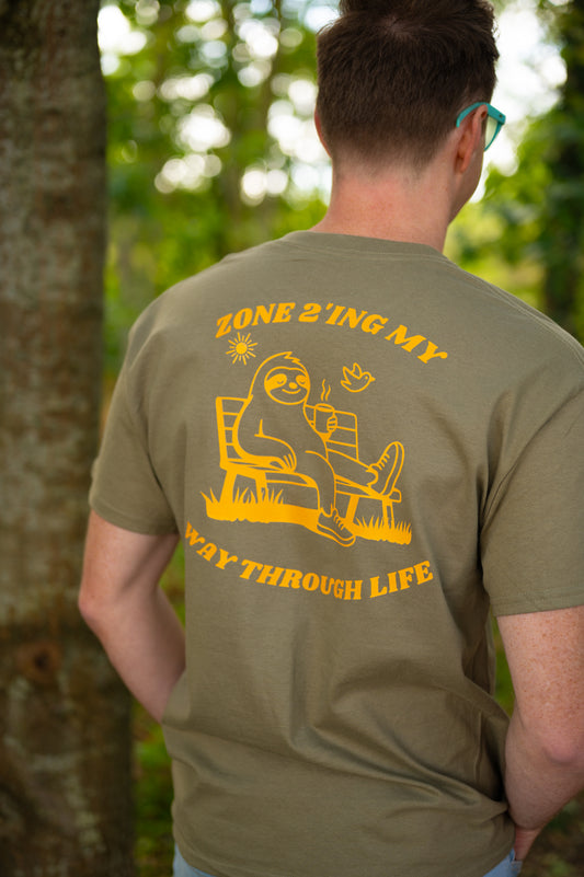 Rest Day Tee – Zone 2'ing My Way Through Life (Sloth)